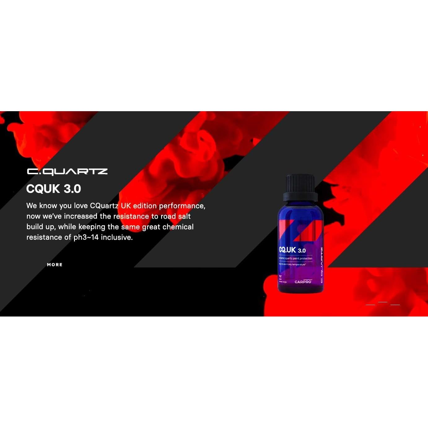 Buy now CARPRO CQUARTZ UK 3.0 - Ceramic Coating for Cars, Quartz Based Nanotechnology, Bonds to Paint, Glass, Metal and Plastic - (30ml Kit w/Reload 2.0) at indiglob india
