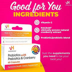 Buy now vH Essentials Probiotics for Women with Prebiotics, Cranberry & Vitamin C - 60 Capsules (30 Day Supply) - Women's Probiotics Support Gut Balance, Feminine Health & Urinary Tract Health for Women at indiglob india