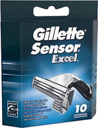 Buy now Gillette Sensor Excel Shaving Cartridges for Men Quantity: 10 (Packaging May Vary) at indiglob india