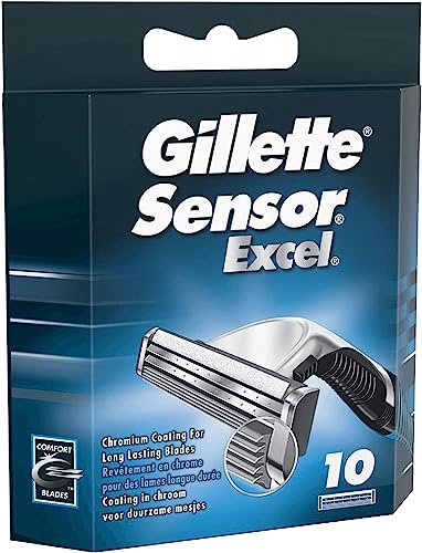 Buy now Gillette Sensor Excel Shaving Cartridges for Men Quantity: 10 (Packaging May Vary) at indiglob india