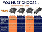 Buy now NEUMI Atom 4K Ultra-HD Digital Media Player for USB Drives and SD Cards - Plays 4K/UHD 60fps Videos, HEVC/H.265, HDMI and Analog AV, Automatic Playback and Looping Capability at indiglob india
