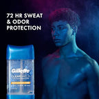 Buy now Gillette Antiperspirant and Deodorant for Men, 72hr Sweat & Odor Protection, Long Lasting Freshness, Anti-White Mark Technology, Clear Gel, Tropical Breeze Scent, 3.8 oz (Pack of 3) at indiglob india