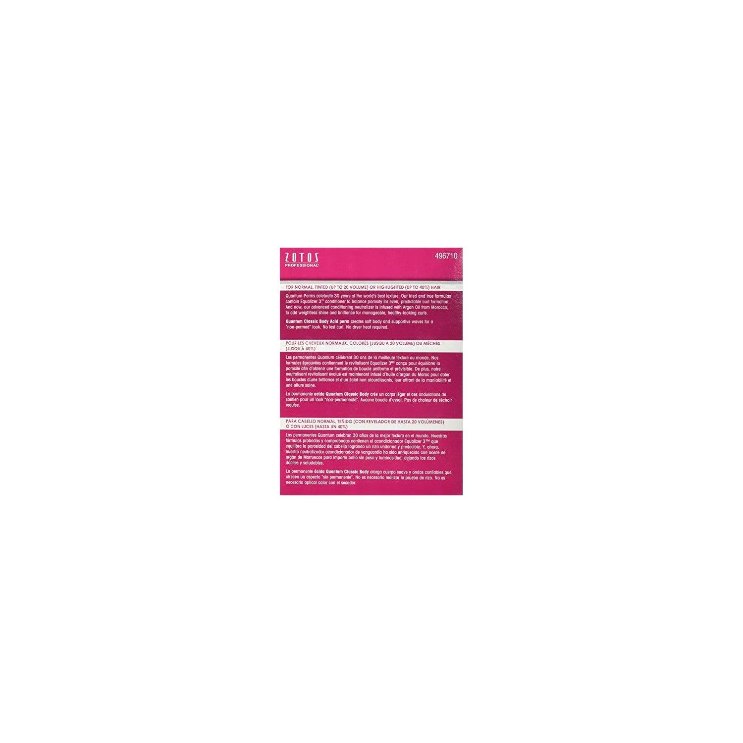 Buy now Zotos Quantum Classic Body Acid Permanent Unisex Treatment 1 Application at indiglob india