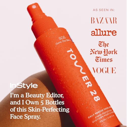 Buy now Tower 28 SOS Daily Rescue Facial Spray - Hypochlorous Acid Spray to Help Reduce Redness, Calm Irritation + Alleviate Flare-Ups - Purifying Travel Size Face Toner - Everyday Skin Care Essential (1 oz) at indiglob india