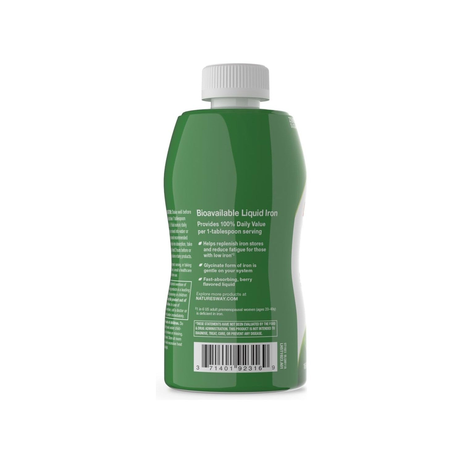 Nature’s Way Liquid Iron Supplement, 18 mg per Serving, Berry, 16 Fl Oz | Gentle Glycinate Iron, Fast-Absorbing Liquid, Iron for Red Blood Cell Support and Energy Metabolism*, No Sugar Added