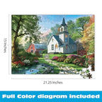 Buy now Buffalo Games – Little White Chapel Jigsaw Puzzle, 500 Piece Puzzle for Adults, Peaceful Church Landscape Art by Dominic Davison at indiglob india