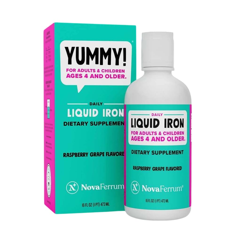 NovaFerrum Tasty Liquid Iron Supplement for Infants, Toddlers and Kids | Chocolate flavored pediatric drops,15mg per 1mL dose, gluten free and sugar-free, 120 servings for ages 4 and under