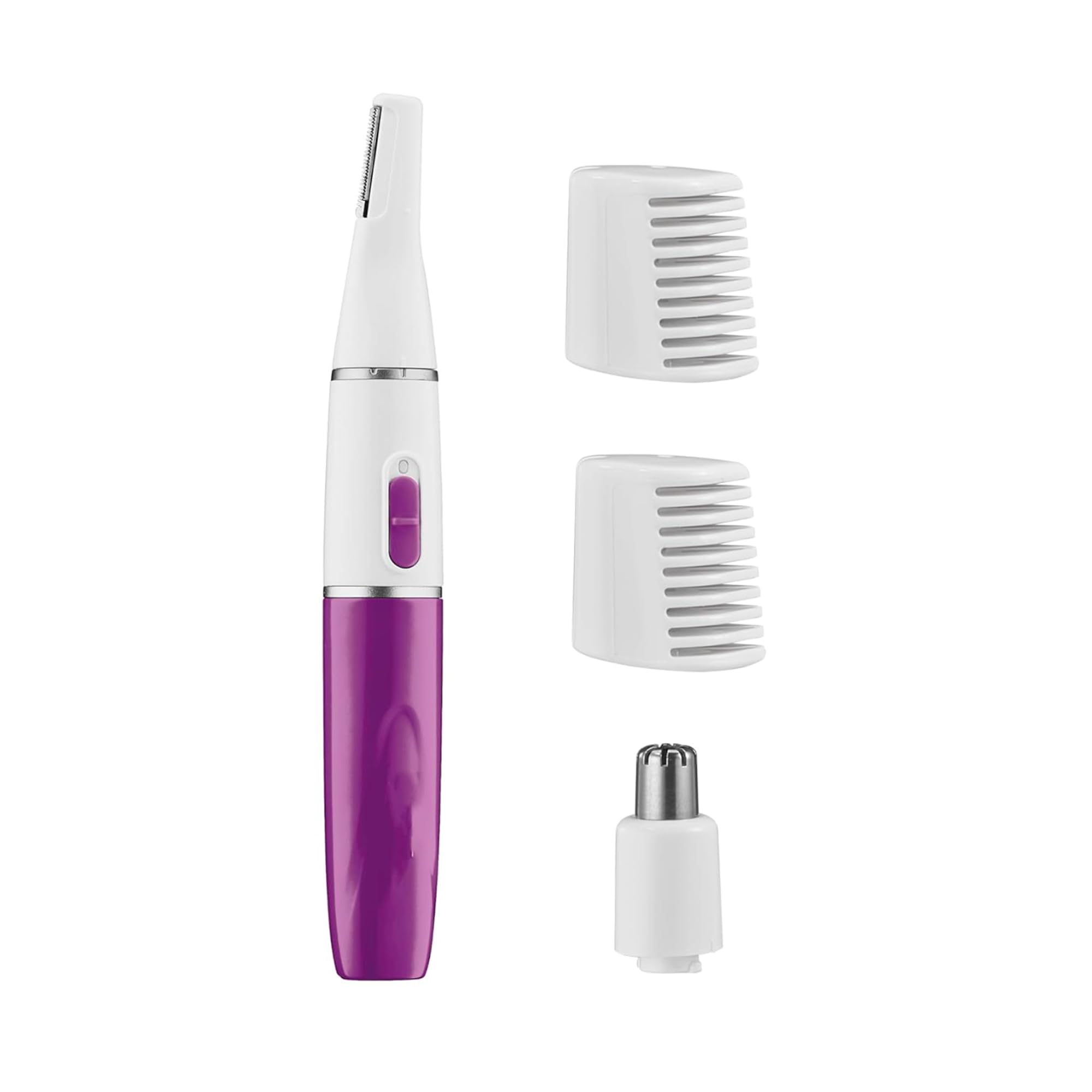 Conair Facial Trimmer for Women, Pinch-Free Precision, 2 Brow Combs | Battery-operated design with a precision trimmer and a nose and ear trimmer offers pain-free facial hair removal for women