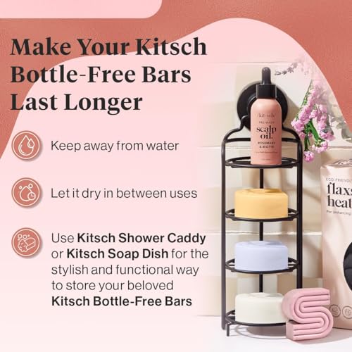Buy now Kitsch Castor Oil Shampoo and Conditioner Set - Organic Castor Oil Hair Care for Dull & Dry Hair - Nourishing Bar Soap for Hair Growth - Free of Sulfate, Silicone, & Paraben - Made in USA - 2pcs at indiglob india