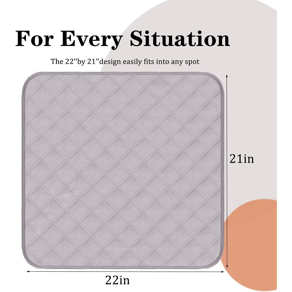 Buy now RIQINXIN Washable Incontinence Chair Pads 3pcs Waterproof Seat Protector Pads for Wheelchair Armchair Adults21x22in (Beige) at indiglob india