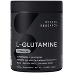 Sports Research® L-Glutamine Powder 5g, Unflavored (10.58oz) | Fermented L-Glutamine | Workout Recovery & Gut Health Support | Informed Sport, Vegan, Gluten-Free - 60 Servings