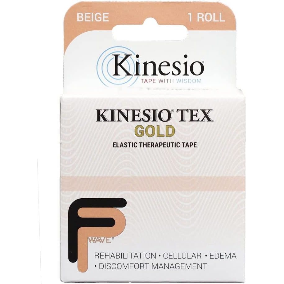 Buy now Kinesio Taping - Elastic Therapeutic Athletic Tape Tex Gold FP - Black â€“ 2 in. x 16.4 ft 1 Count (Pack of 1) Beige Tape at indiglob india