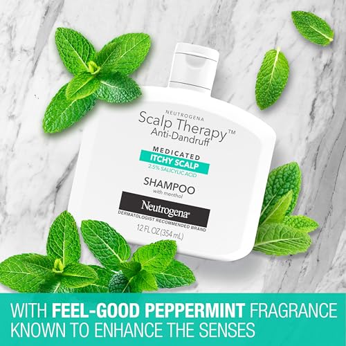 Buy now Neutrogena Scalp Therapy Anti-Dandruff Shampoo for Itchy Scalp, 2.5% salicylic acid with Peppermint Fragrance, 12 fl oz at indiglob india
