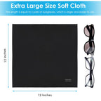 6PCS Large Eyeglass Cleaning Cloths, 12 x12 in Screen Cleaner