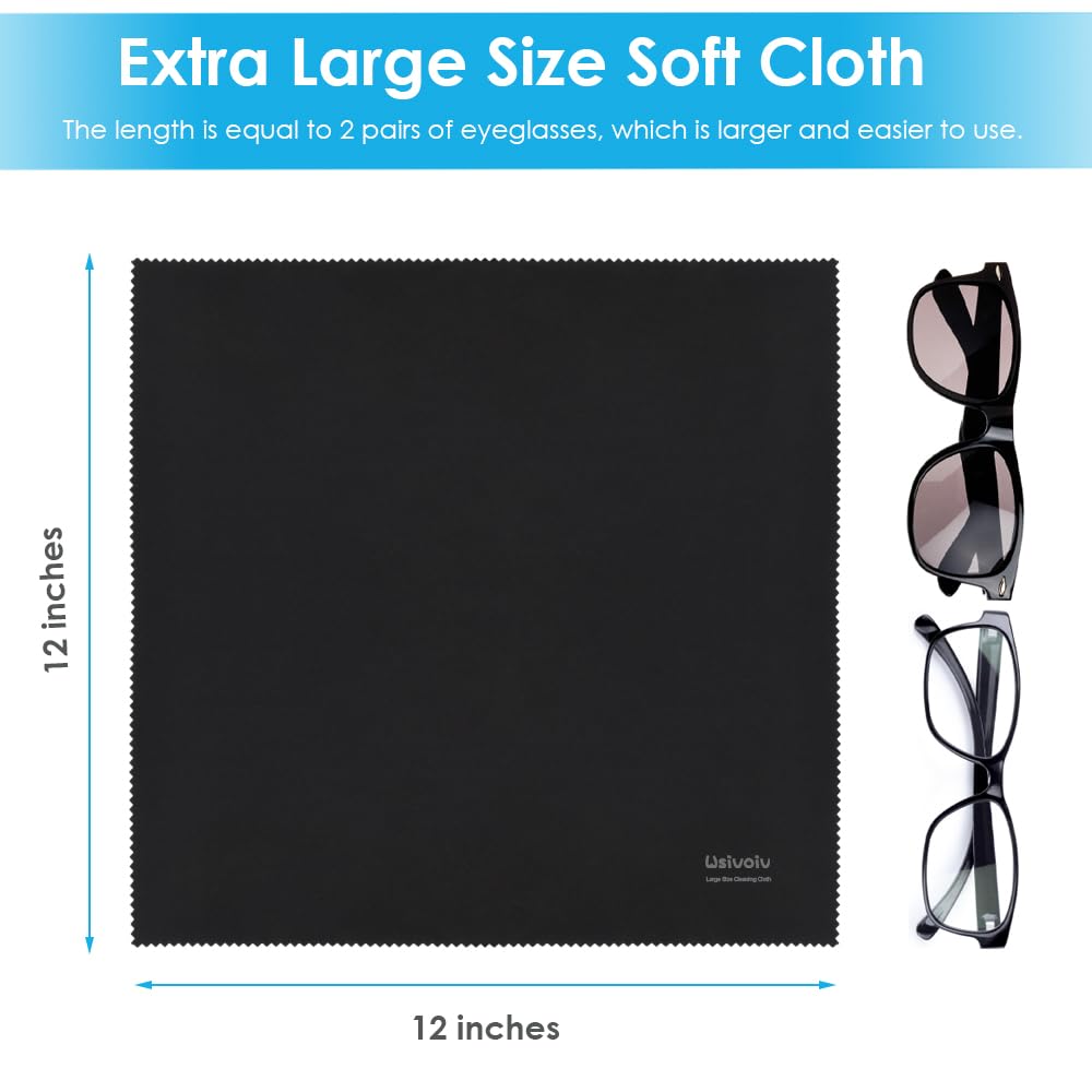 6PCS Large Eyeglass Cleaning Cloths, 12 x12 in Screen Cleaner