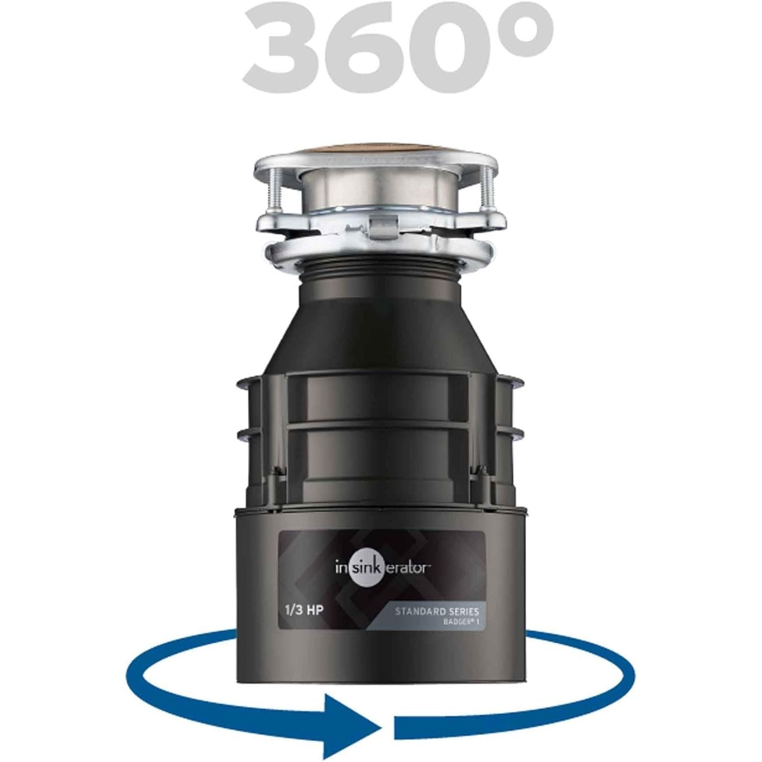 Buy now InSinkErator Garbage Disposal, Badger 1, Standard Series, 1/3 HP Continuous Feed, Black, Waterborne Grey Enamel at indiglob india