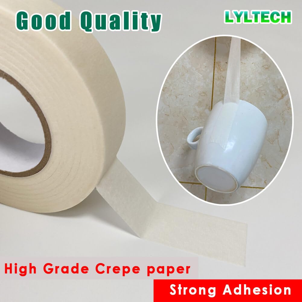 LYLTECH White Freezer Tape 5 Rolls x 3/4in x 33yd -1.5in Core