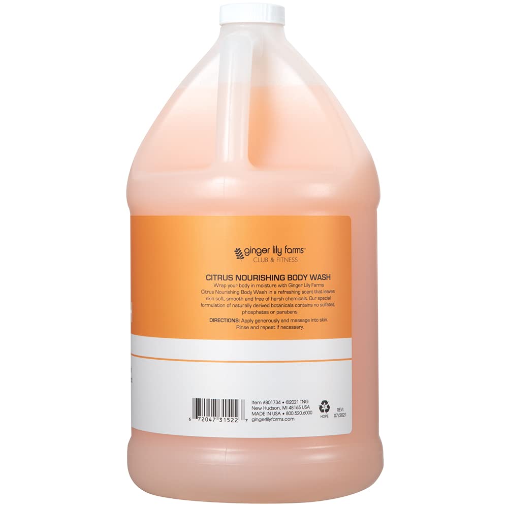 Buy now Ginger Lily Farms Club & Fitness Nourishing Body Wash, 100% Vegan & Cruelty-Free, Bath & Shower Gel for Men and Women, Citrus Scent, 1 Gallon (128 fl. oz.) Refill at indiglob india