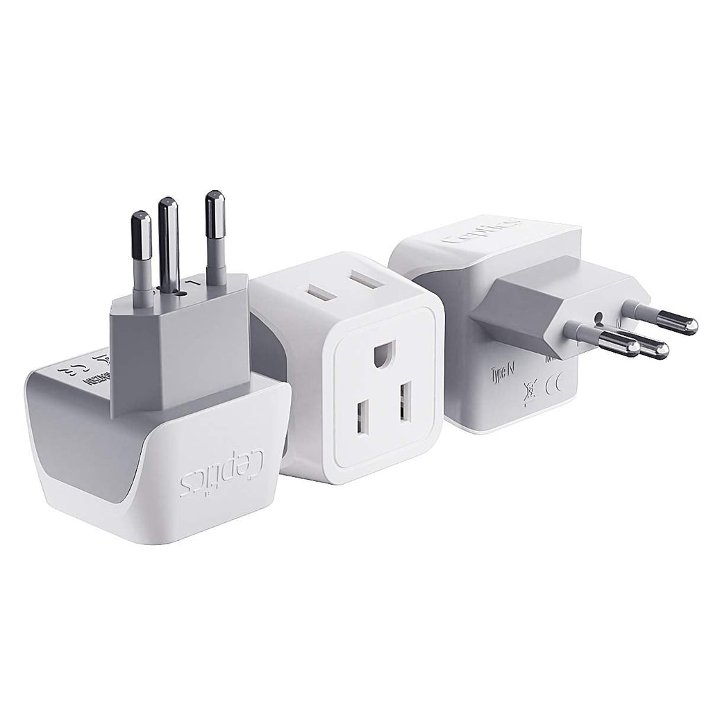 Buy now Ceptics Schuko Germany, France Plug Adapter, Dual Input - Ultra Compact Light Weight - Usa to Russia, South Korea Travel Adaptor Plug - Type E/F (3 Pack) at indiglob india