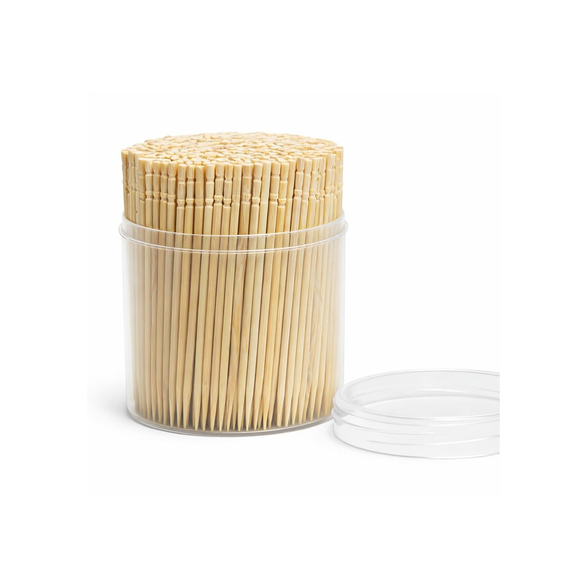 Traditional Single Point Wooden Toothpicks Made from Bamboo, Bulk Pack (500), -1 Container (500)