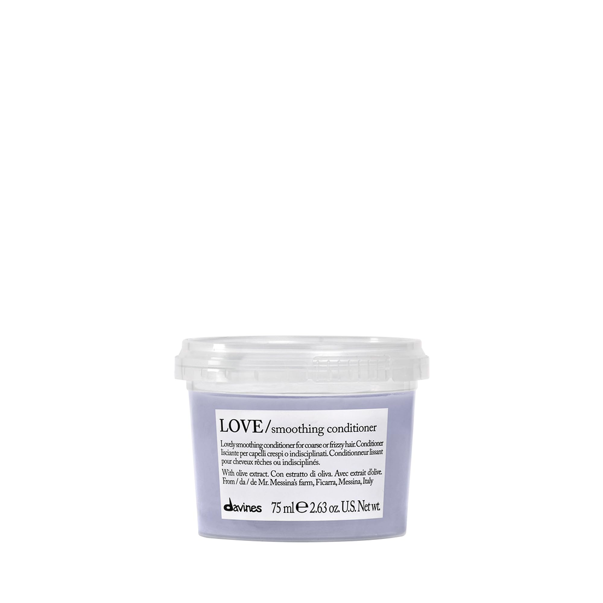 Davines LOVE/Smoothing Conditioner, Rich Anti-Frizz Formula for Frizzy, Coarse or Unruly Hair - Hydrates & Straightens for a Sleek, Shiny Look
