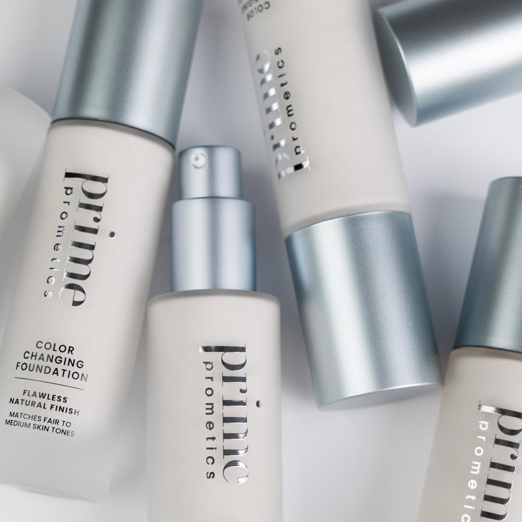 Prime Prometics Color Changing Foundation for Mature Women | Instantly Adapts to Your Skin Tone, Buildable Light-to-Medium Coverage, 12-Hour Wear, Natural Dewy Finish, Hypoallergenic