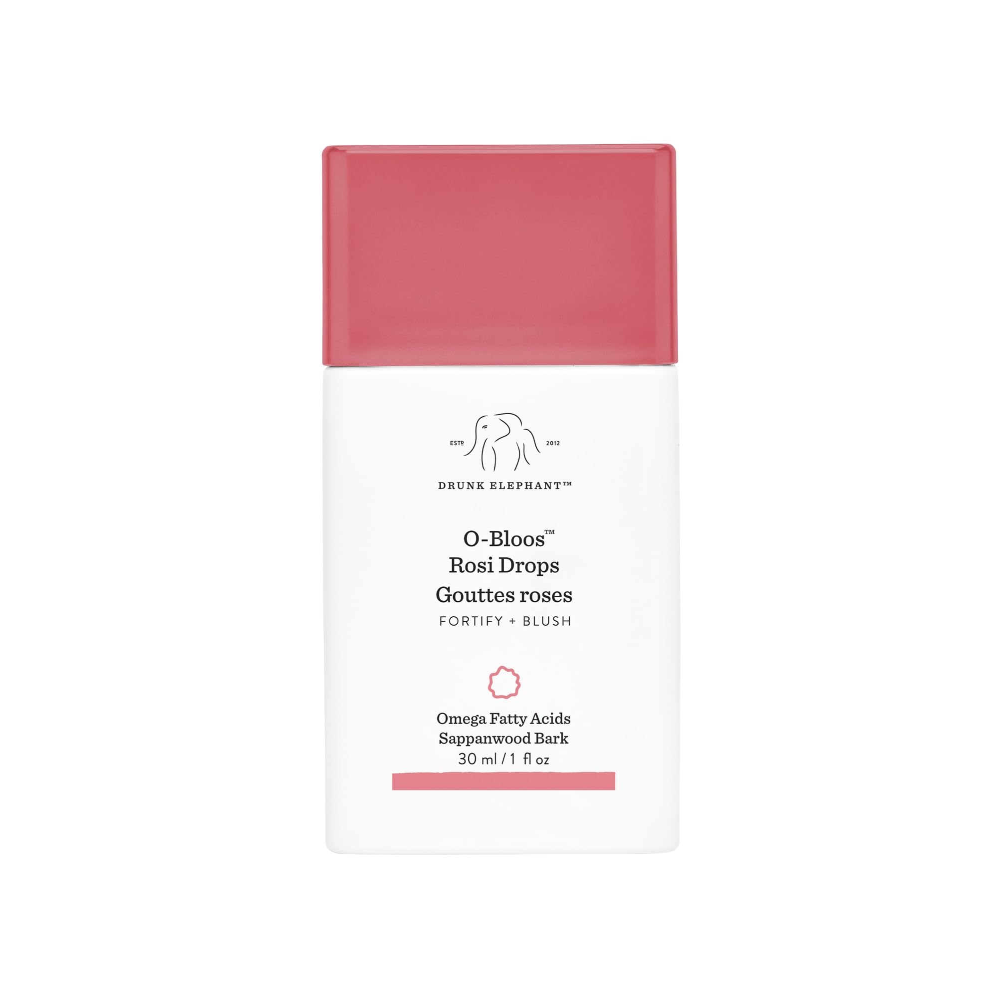 Buy now Drunk Elephant O-Bloos Rosi Drops - 30 ml/1 fl oz - Peachy-Pink Color Serum Drops - Clean Clinical Skincare - Cruelty-Free - Dermatologist-Tested - Free of Essential Oils, Silicones, and Fragrance at indiglob india