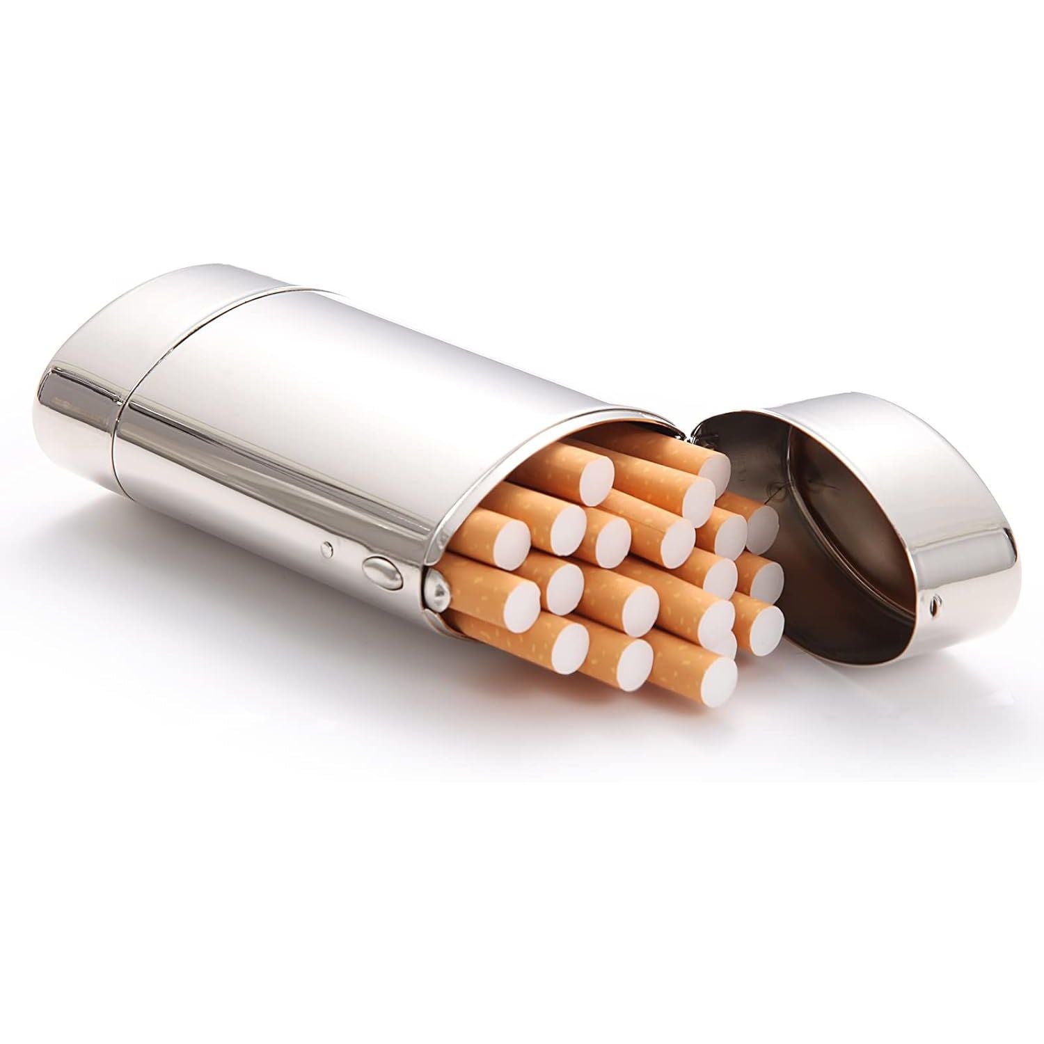 Buy now Oval Metal Cigarette case for 100's Can Hold a Small Lighter Suitable for 20 100's Cigarette case Coin case Pill case (Bronze) Silver at indiglob india