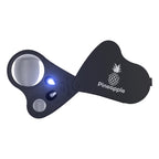 Pineapple 30X 60X Jewelers Loupe Magnifier with Light, Lighted Magnifying Glass Jewelry Loop, Pocket Magnifier for Coins, Jewelry, Plants, Currency, Diamonds, Stamps (Black)