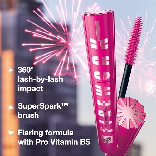 Buy now Maybelline Lash Sensational Firework Waterproof Mascara, Lengthening & Volumizing Mascara for up to 24HR wear, Very Black, 1 Count at indiglob india
