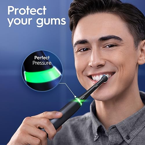 Buy now Oral-B iO Deep Clean + Protect Rechargeable Electric Toothbrush, Black, iO Series 7, 2 Replacement Brush Heads, Charging Travel Case at indiglob india