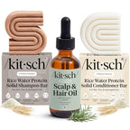 Buy now Kitsch Rice Water Shampoo and Conditioner Set + Pre-Wash Scalp Serum with Rosemary and Biotin â€“ Shampoo and Conditioner Bar for Hair Growth & Scalp Nourishment Hair Care â€“ 3pc Set at indiglob india