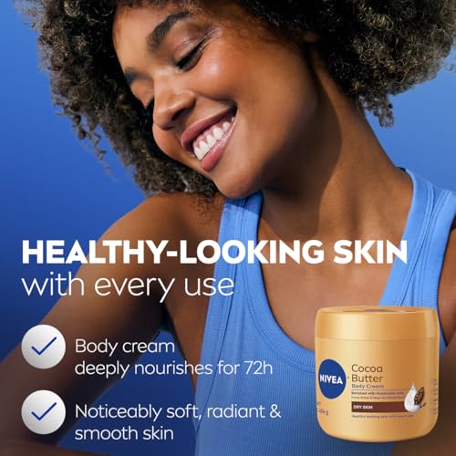 Buy now NIVEA Cocoa Butter Body Cream with Deep Nourishing Serum, Cocoa Butter Cream for Dry Skin, 16 Ounce Jar at indiglob india