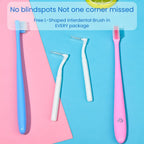 Buy now Y-Kelin V-Shaped Orthodontic Toothbrush for Braces Brackets 4 Count (Pack of 1) Soft Bristle with Inter Dental Brush at indiglob india