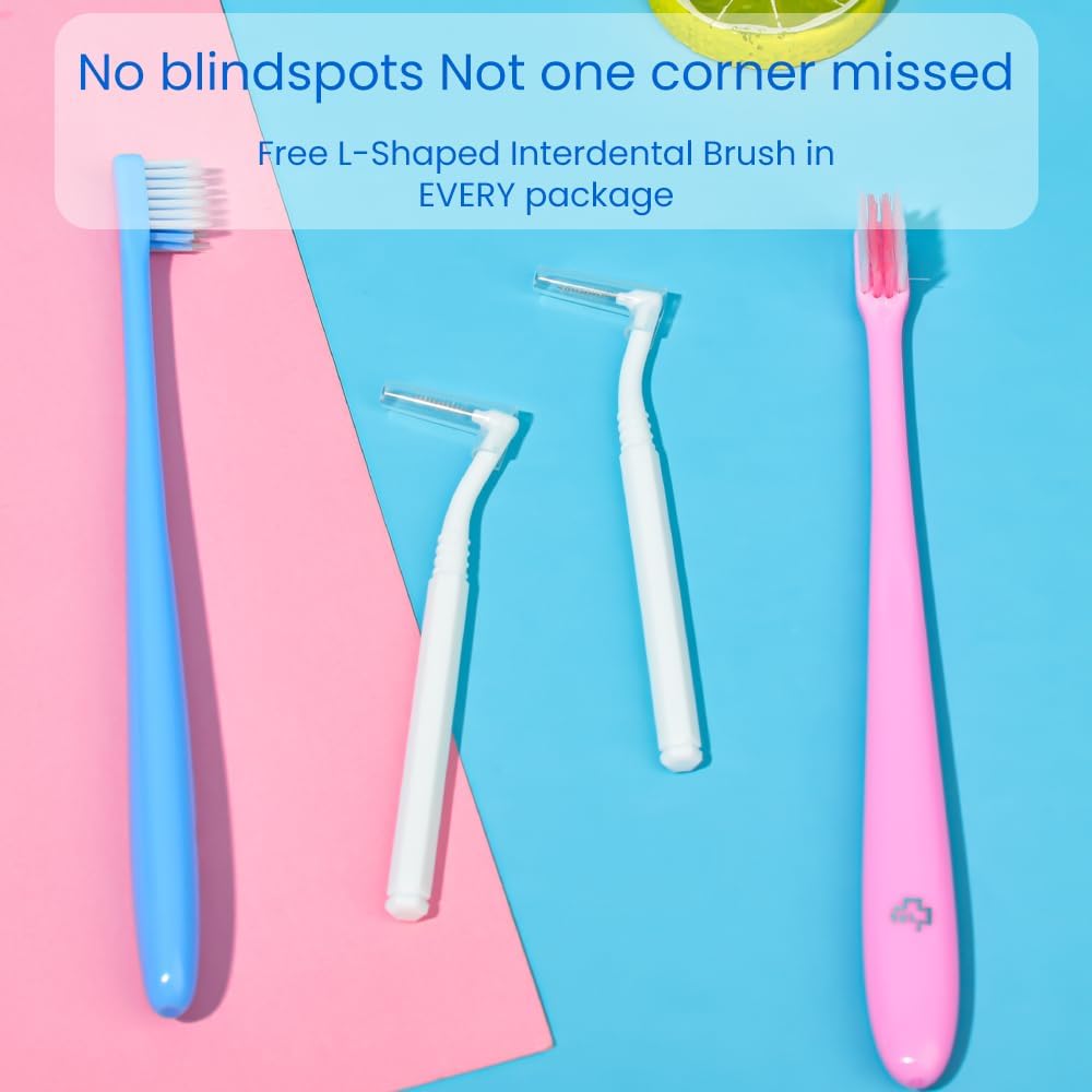 Buy now Y-Kelin V-Shaped Orthodontic Toothbrush for Braces Brackets 4 Count (Pack of 1) Soft Bristle with Inter Dental Brush at indiglob india