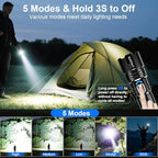 Buy now Flashlights High Lumens Rechargeable - 20000LM 30W Super Bright LED Flash Light | 5000ft Beam & 12H Long Lasting USB High Powered Handheld Police Flashlight for Home/Camping/Hiking/Emergency at indiglob india