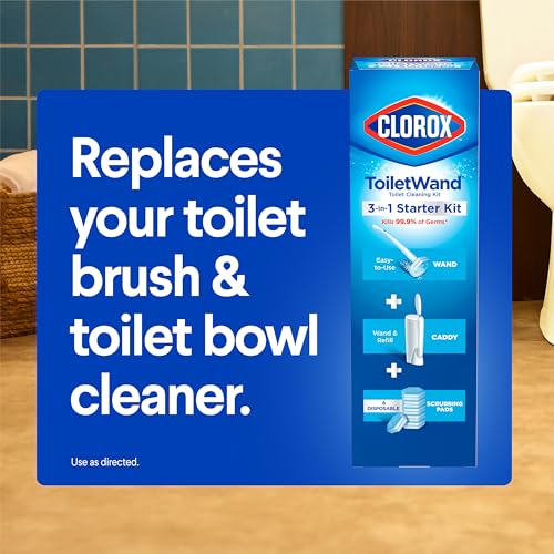 Buy now CLOROX ToiletWand Toilet Bowl Cleaner- Toilet Brush, Storage Caddy and 16 Disinfecting Refill Heads at indiglob india