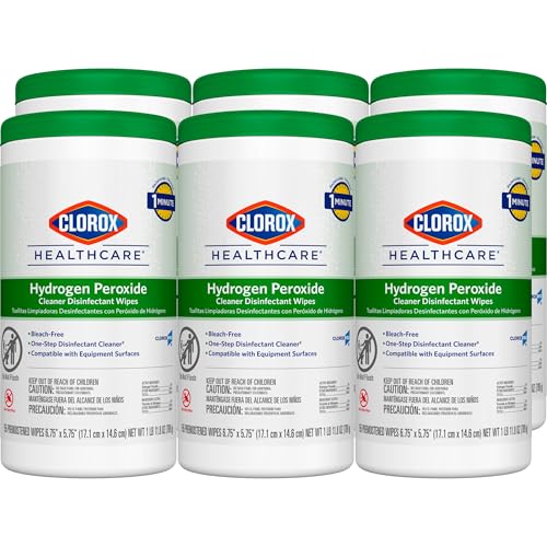 Buy now Clorox Healthcare Hydrogen Peroxide Cleaner Disinfectant Wipes, 6.75" x 5.75", 155 Count, Pack of 6 (Package May Vary) at indiglob india