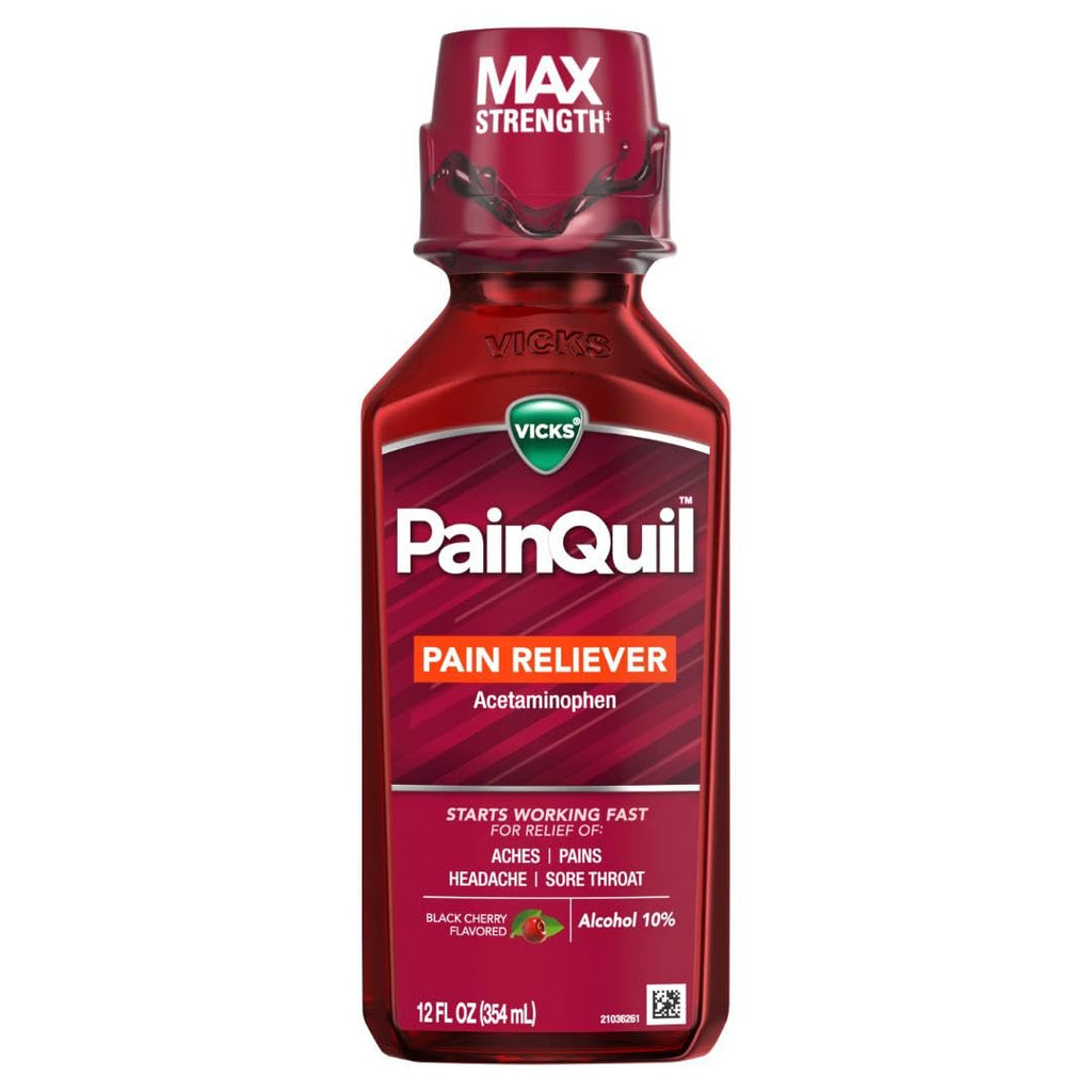 Buy now Vicks PainQuil Pain Relief Acetaminophen 1000mg Max StrengthÆ’?Â­ Adult Pain Reliever Liquid 12oz, Backache Headache Relief, 1 Daytime Pain Reliever at indiglob india