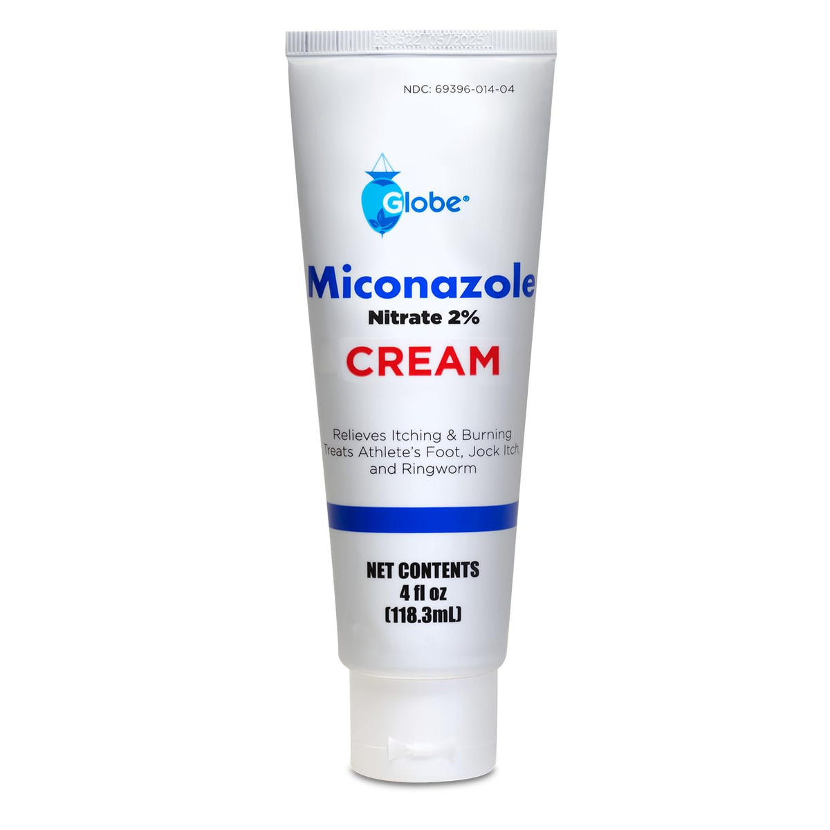 Globe Miconazole Nitrate 2% Antifungal Cream, 4 oz Tube, 1 Pack