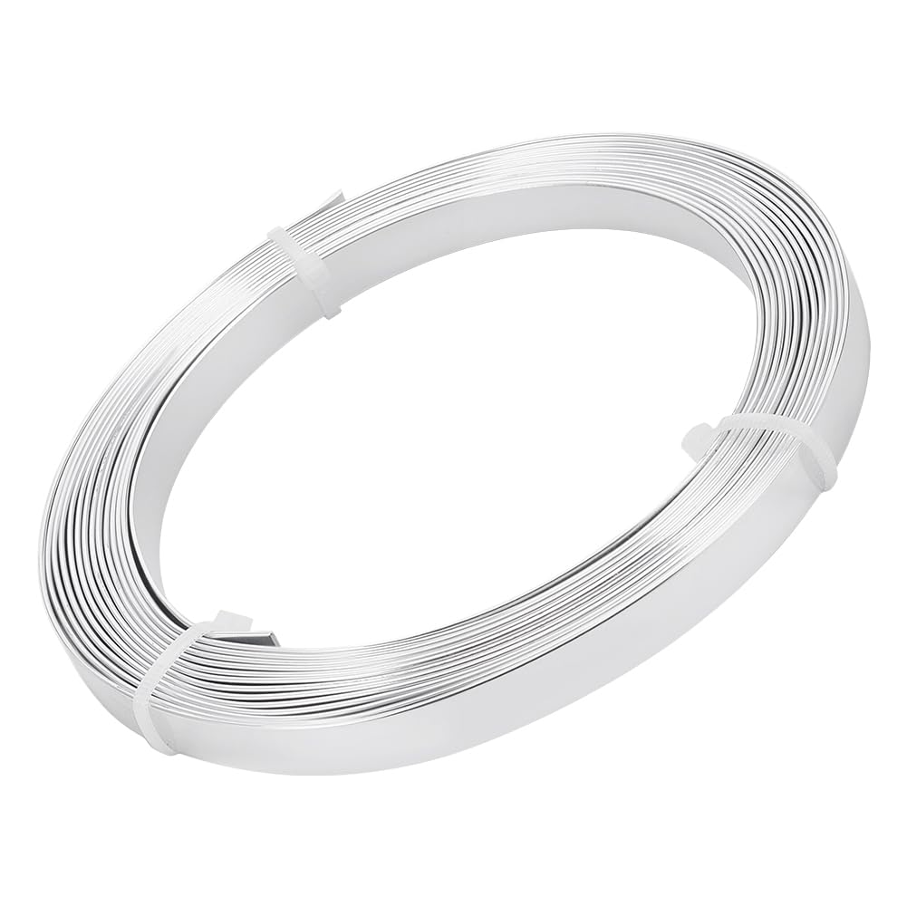 Buy now BENECREAT 5mm Wide Aluminum Craft Wire - 18 Gauge, 32 Feet (Copper Color) - Flat Jewelry Wire for Bezel Making, Sculpting, Armature, DIY Earrings & Rings 10mm Silver at indiglob india