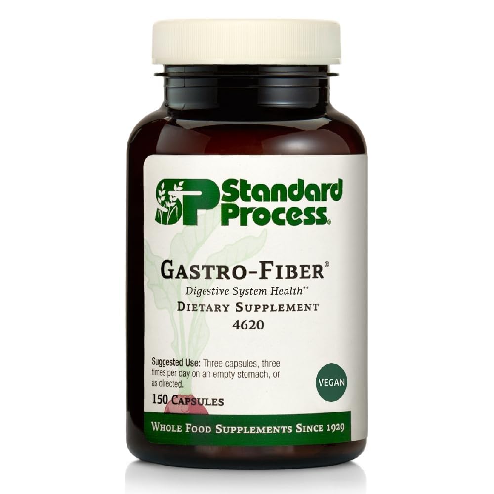 Standard Process Gastro-Fiber, Prebiotic Digestive Supplement, 150 Capsules