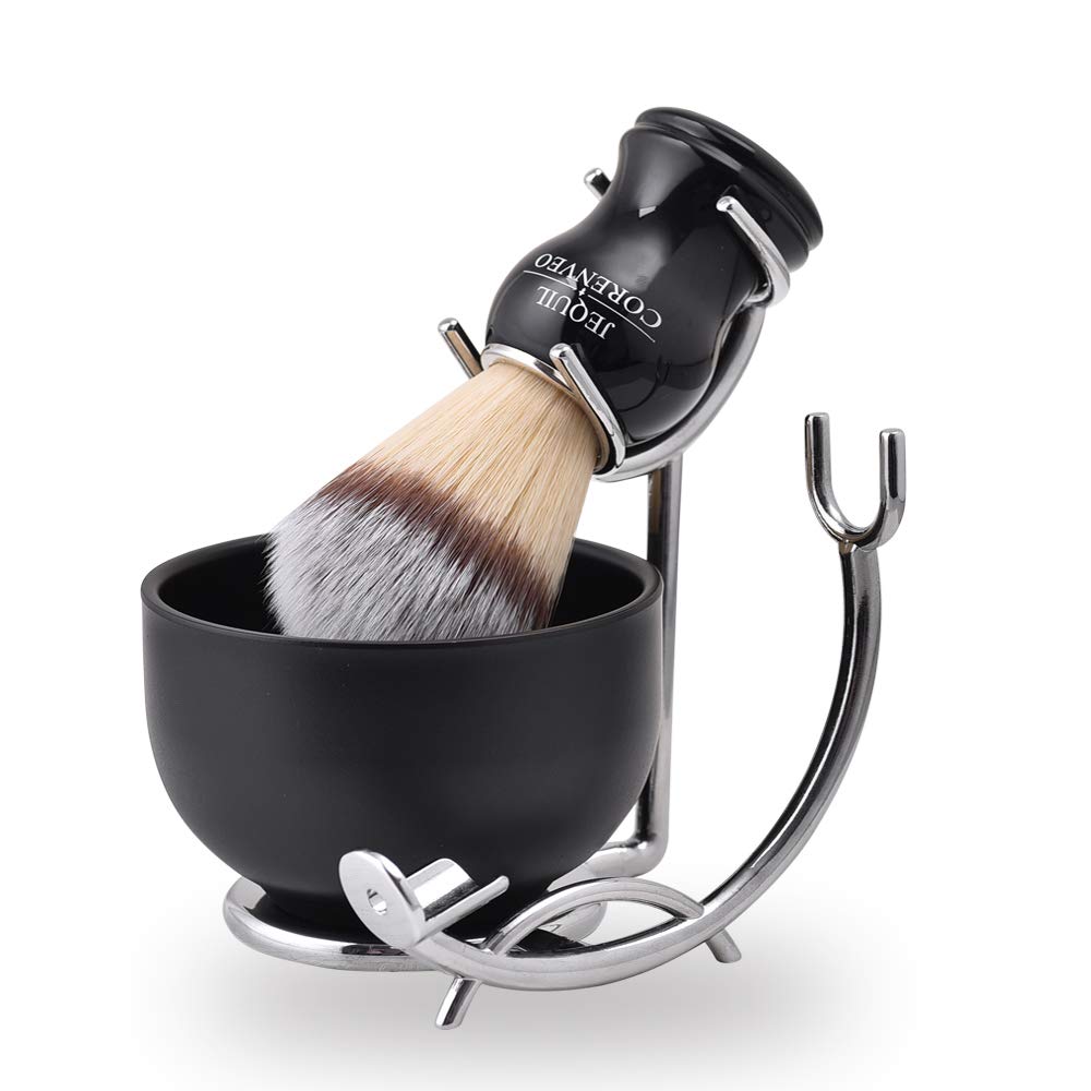 Buy now JEQUIL&CORENVEO Deluxe Shaving Kit for Men, 3 in 1 Shaving Set Includes Shaving Brush, Shaving Bowl, Razor & Brush Holder Default at indiglob india
