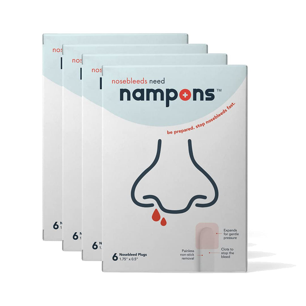 Nampons for Nosebleeds 24 Nose Bleed Stoppers w/Clotting Agent for Adults