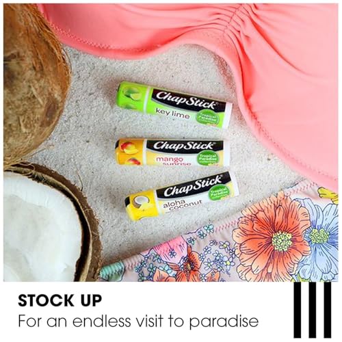 Buy now ChapStick Lip Care Set, Tropical Paradise Collection 3-Pack – Mango Sunrise, Key Lime & Aloha Coconut Lip Balm, 0.15 Oz Ea at indiglob india
