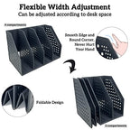 Buy now Sutekus Collapsible File Holder Desk Organizer File Folder Holder Organizer for Desk Office Home Organization, 4 Compartments (Black) at indiglob india