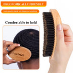 Buy now Wave Brush for Men - Beech Wood & Black Boar Bristle Brush for Cultivating Beards, Hair Waves, and Wolfing at indiglob india