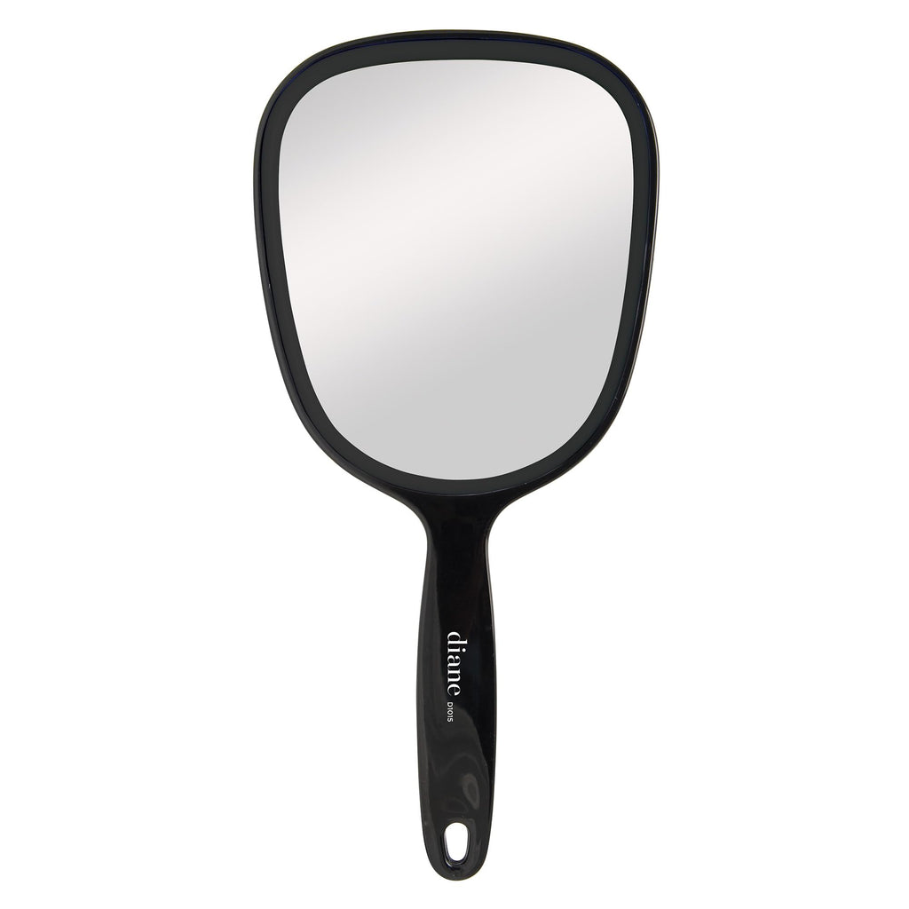 Diane Handheld Mirror with Handle, 1X Magnification, Black, 5" x 11"