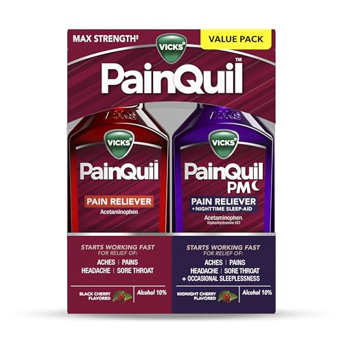 Buy now Vicks PainQuil & PainQuil PM Pain Relief Liquid, 1000mg Acetaminophen, 2x12 oz at indiglob india