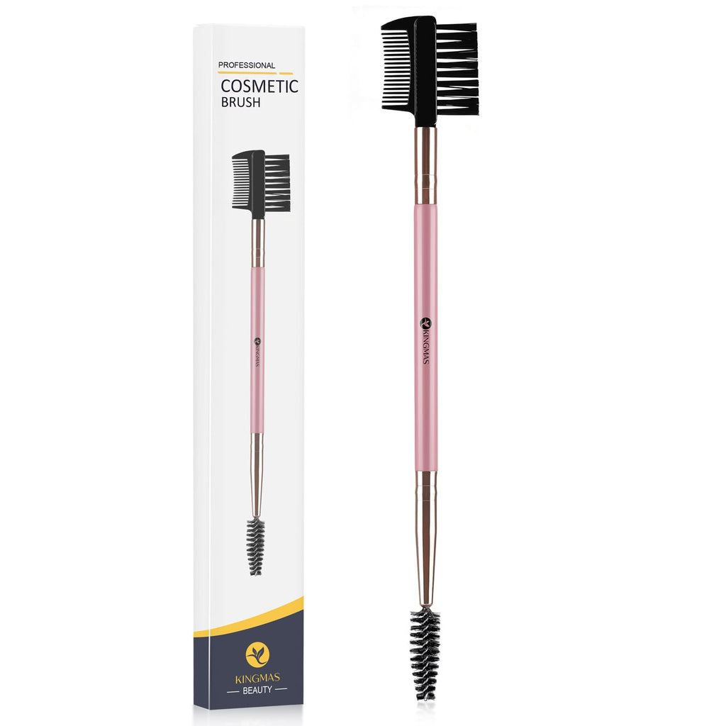 Eyebrow Brush Spoolie Dual Angled Eye Brow Brush Eyelash Comb | Eyebrow Tool for Lining and Shaping Brows or Lashes (Dark Brown)